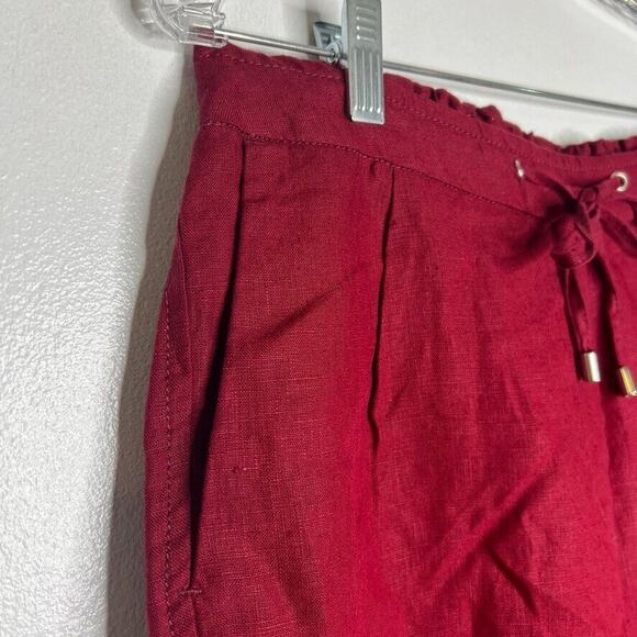 Chico's Red Drawstring 100% Linen Blend 9" Shorts Women's 0.5 US Size 6 - Picture 4 of 11